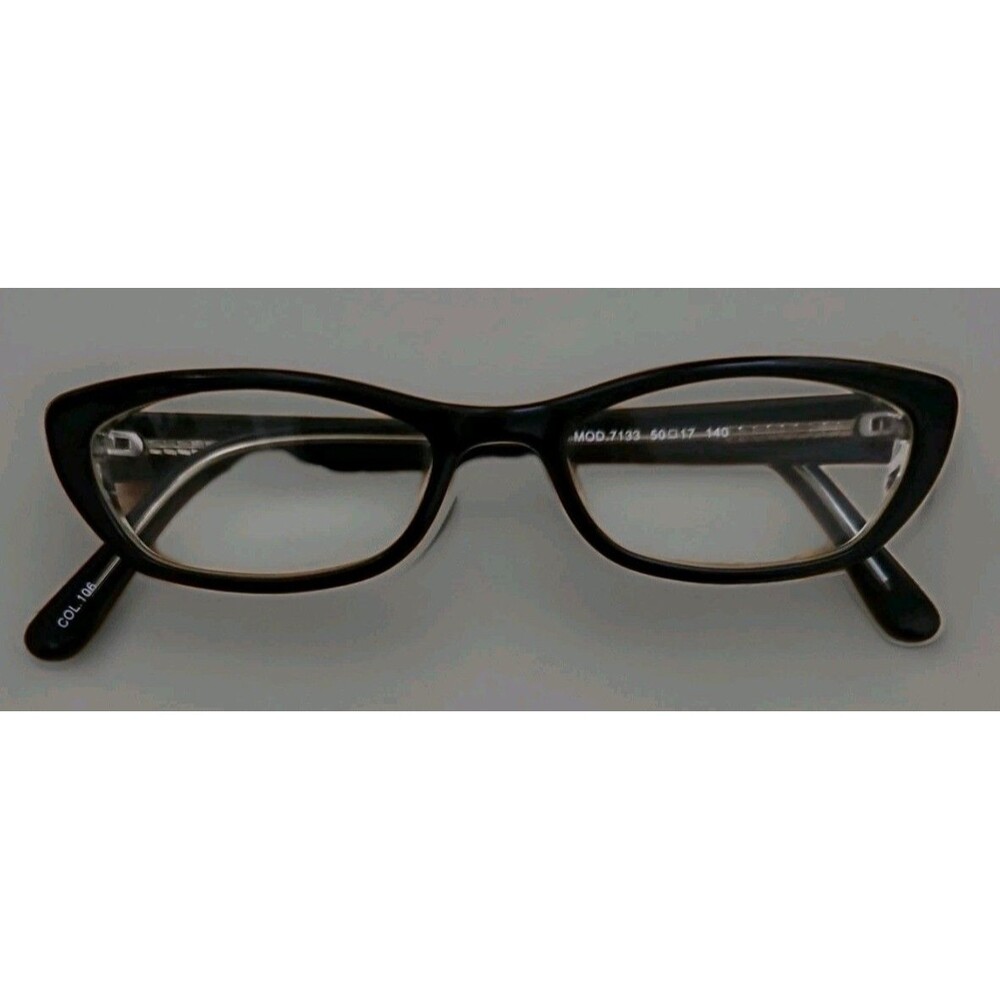 OGI HERITAGE 7133 106 BLACK / CRYSTAL GLASSES Cat Eye FRAME 50-17-140m Clamshell